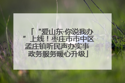 “爱山东·你说我办”上线！枣庄市市中区孟庄镇听民声办实事 政务服务暖心升级