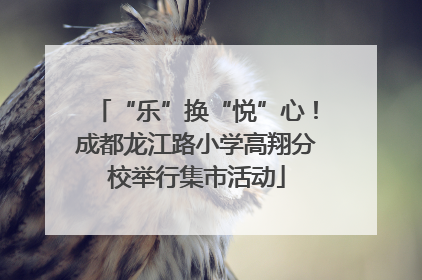 “乐”换“悦”心！成都龙江路小学高翔分校举行集市活动