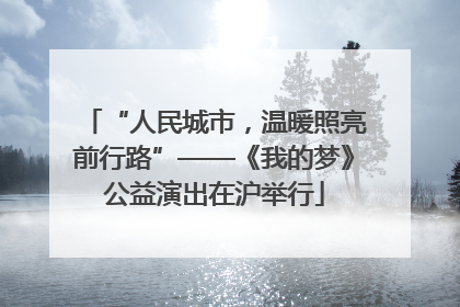 “人民城市，温暖照亮前行路”——《我的梦》公益演出在沪举行