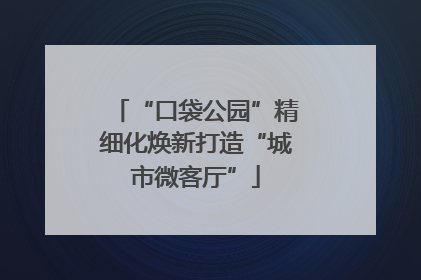“口袋公园”精细化焕新打造“城市微客厅”
