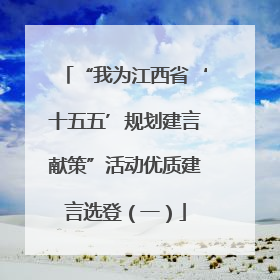 “我为江西省‘十五五’规划建言献策”活动优质建言选登（一）