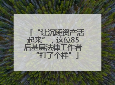 “让沉睡资产活起来”，这位85后基层法律工作者“打了个样”