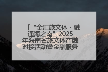“金汇旅文体・融通海之南”2025年海南省旅文体产融对接活动暨金融服务中心成立仪式举行