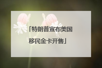特朗普宣布美国移民金卡开售