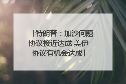 特朗普：加沙问题协议接近达成 美伊协议有机会达成