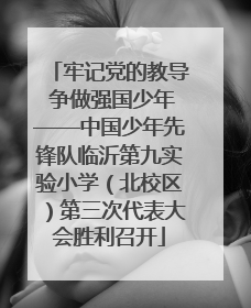 牢记党的教导 争做强国少年——中国少年先锋队临沂第九实验小学（北校区）第三次代表大会胜利召开