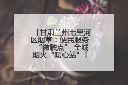 甘肃兰州七里河区烟草：便民服务“微触点” 金城烟火“暖心站”
