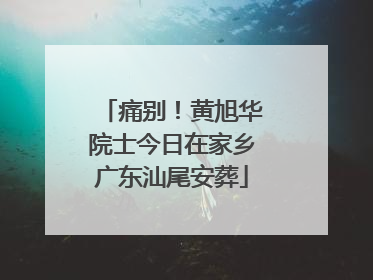 痛别！黄旭华院士今日在家乡广东汕尾安葬