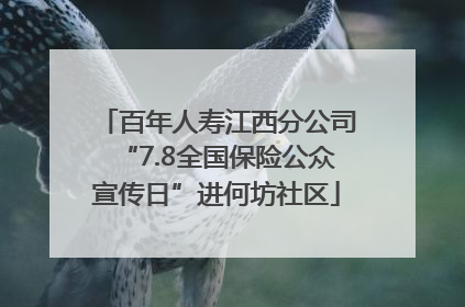 百年人寿江西分公司“7.8全国保险公众宣传日”进何坊社区