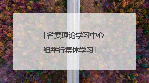 省委理论学习中心组举行集体学习