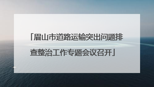眉山市道路运输突出问题排查整治工作专题会议召开