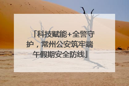 科技赋能+全警守护，常州公安筑牢端午假期安全防线