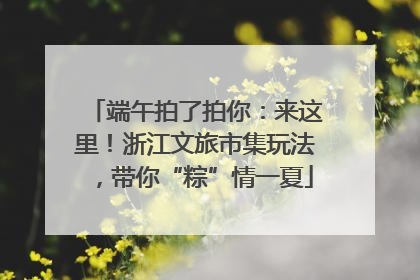 端午拍了拍你：来这里！浙江文旅市集玩法，带你“粽”情一夏