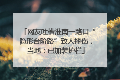 网友吐槽淮南一路口“隐形台阶路”致人摔伤，当地：已加装护栏