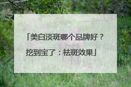 美白淡斑哪个品牌好？挖到宝了：祛斑效果