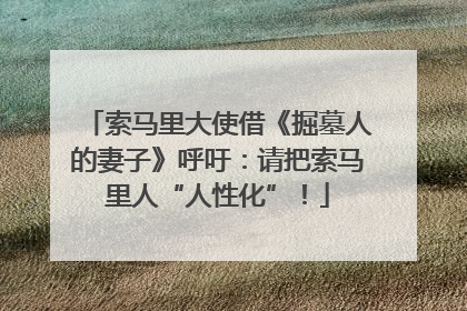索马里大使借《掘墓人的妻子》呼吁：请把索马里人“人性化”！
