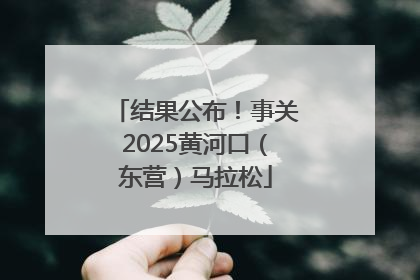 结果公布！事关2025黄河口（东营）马拉松