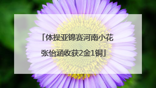 体操亚锦赛河南小花张怡涵收获2金1铜