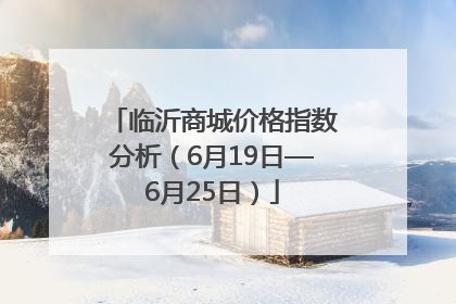 临沂商城价格指数分析（6月19日—6月25日）