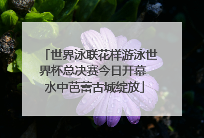 世界泳联花样游泳世界杯总决赛今日开幕 水中芭蕾古城绽放