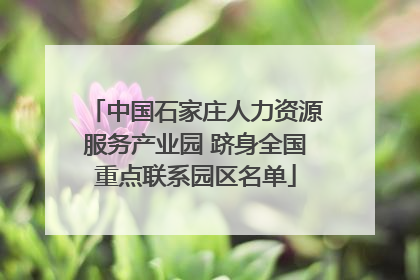 中国石家庄人力资源服务产业园 跻身全国重点联系园区名单