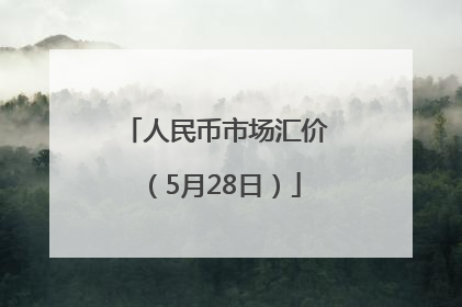 人民币市场汇价（5月28日）