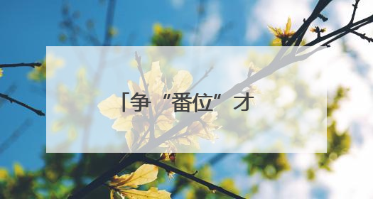 争“番位”才是真跌份儿