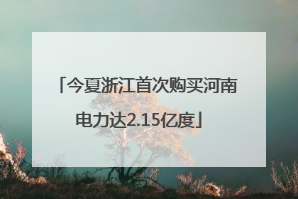 今夏浙江首次购买河南电力达2.15亿度
