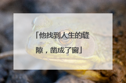 他找到人生的缝隙，凿成了窗