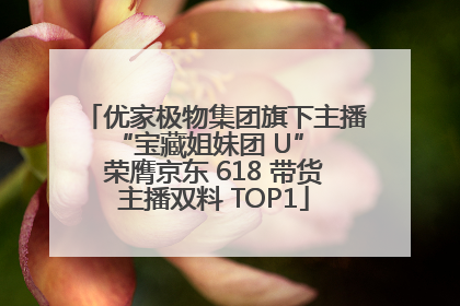 优家极物集团旗下主播 “宝藏姐妹团 U” 荣膺京东 618 带货主播双料 TOP1