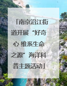 南京沿江街道开展“好奇心 维系生命之源”海洋科普主题活动