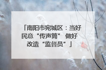 南阳市宛城区：当好民意“传声筒” 做好改造“监督员”