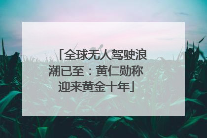 全球无人驾驶浪潮已至：黄仁勋称迎来黄金十年