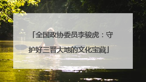 全国政协委员李骏虎：守护好三晋大地的文化宝藏