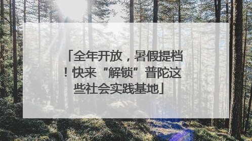 全年开放，暑假提档！快来“解锁”普陀这些社会实践基地