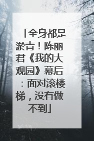 全身都是淤青！陈丽君《我的大观园》幕后：面对滚楼梯，没有做不到