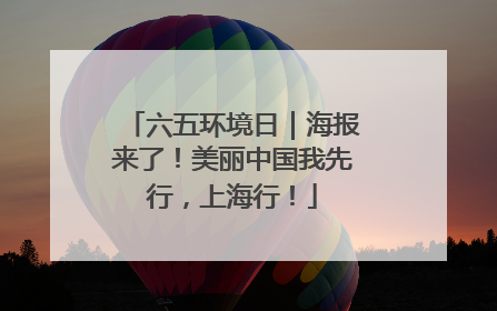六五环境日｜海报来了！美丽中国我先行，上海行！