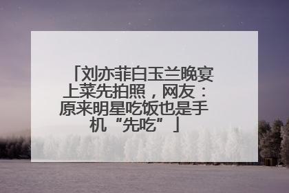 刘亦菲白玉兰晚宴上菜先拍照，网友：原来明星吃饭也是手机“先吃”