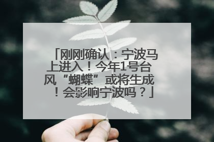 刚刚确认：宁波马上进入！今年1号台风“蝴蝶”或将生成！会影响宁波吗？