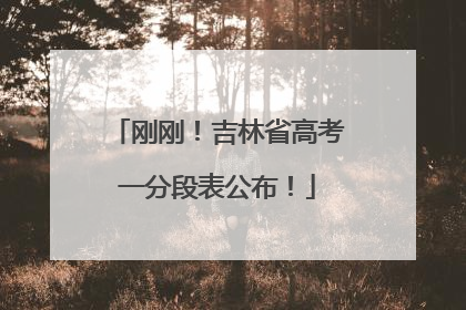 刚刚！吉林省高考一分段表公布！