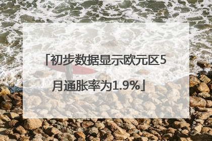 初步数据显示欧元区5月通胀率为1.9%