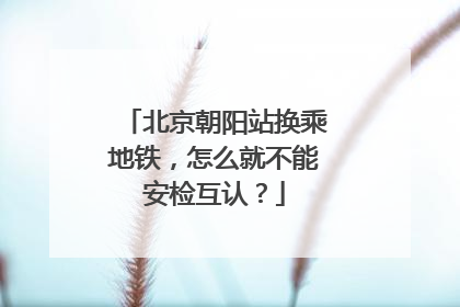 北京朝阳站换乘地铁，怎么就不能安检互认？