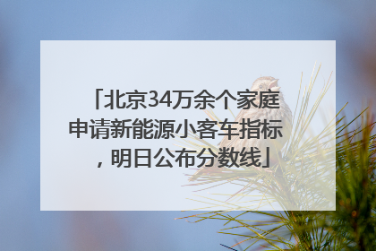 北京34万余个家庭申请新能源小客车指标，明日公布分数线