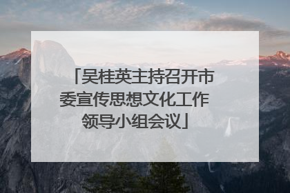 吴桂英主持召开市委宣传思想文化工作领导小组会议