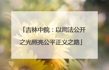 吉林中院：以司法公开之光照亮公平正义之路