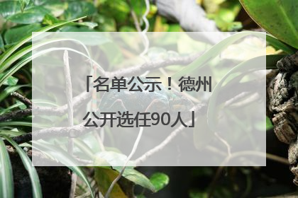 名单公示！德州公开选任90人