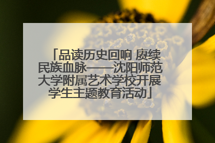 品读历史回响 赓续民族血脉——沈阳师范大学附属艺术学校开展学生主题教育活动