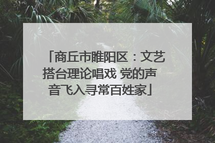 商丘市睢阳区：文艺搭台理论唱戏 党的声音飞入寻常百姓家
