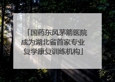 国药东风茅箭医院成为湖北省首家专业复学康复训练机构