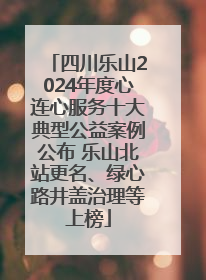 四川乐山2024年度心连心服务十大典型公益案例公布 乐山北站更名、绿心路井盖治理等上榜